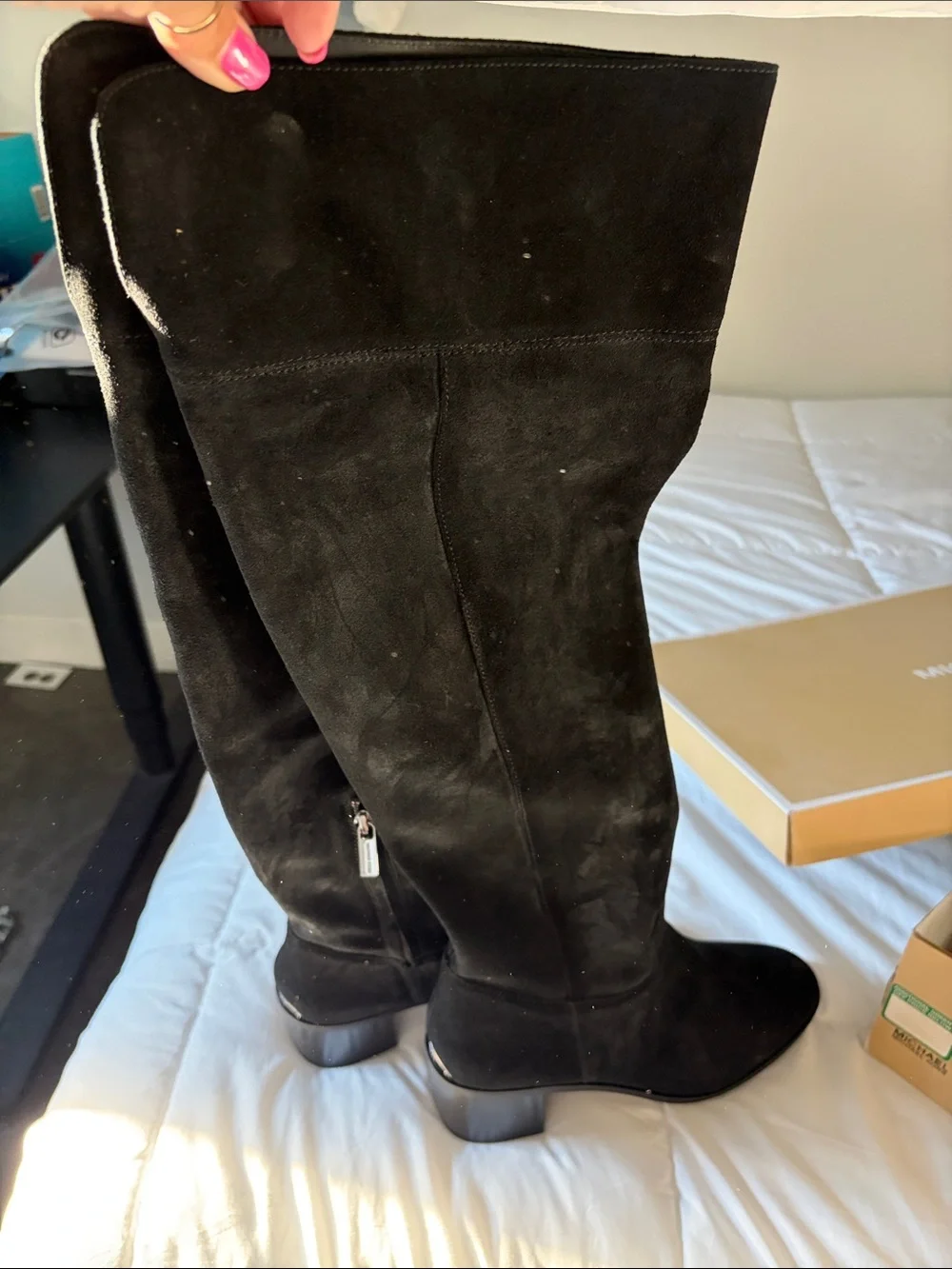 Michael Kors Black Suede Over-the-Knee Boots  NEW - NEVER WORN - original box